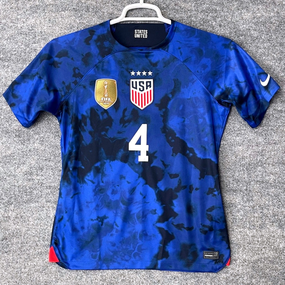 Nike USWNT Becky Sauerbrunn 4 Away Jersey Blue Tie Dye Dri-FIT Women's Medium M